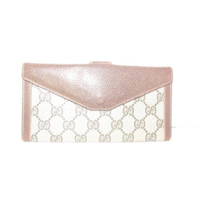 Gucci Brown Guccissima Print Xl Collection Leather Wallet: For sale is an early Gucci, brown Guccissima print coated canvas and brown leather, x-large wallet with card, checkbook, and bill slots, and a snap close pouch! This is a classic, great looking, walle