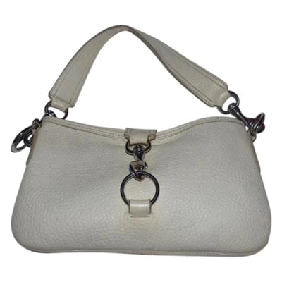AMAZING, Miu Miu by Prada, White, Grained Leather, Top Latch, Chrome Accents, Small Shoulder Purse: For Sale is a Vintage, AMAZING, Miu Miu by Prada, White, Grained Leather, Top Latch, Chrome Accents, Small Shoulder Purse or Clutch! It's a gorgeous Miu Miu classic that will go well with everything! 