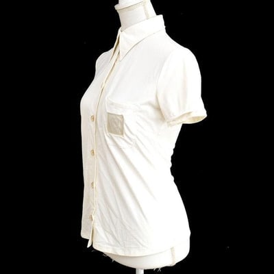 Fendi White With Ff Logo Pocket Button Down Blouse - 2