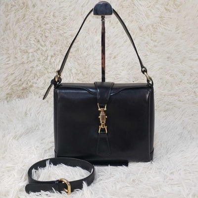 RARE, Gucci, Jackie mod, navy blue leather, boxy, cross body or shoulder purse with bold gold tone: * For sale is a RARE, Gucci, Jackie mod, navy blue leather, boxy, cross body or shoulder purse with bold gold tone accents, a flap strap closure at the center! This is a rare, early Jackie style, purs