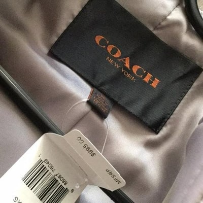 Coach NWT Grey Birch Leather Chrome Jacket - 3