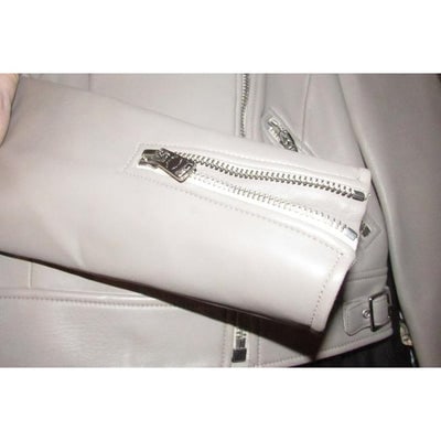 Coach NWT Grey Birch Leather Chrome Jacket - 4