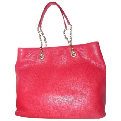 NWT, Furla, 'St. Alice', true red leather satchel with two gold chain & red leather straps, a footed: For sale is a new with tags, Furla, 'St. Alice', true red leather satchel style purse with two gold chain and red leather straps, a footed bottom, and multiple interior compartments and pockets! It is