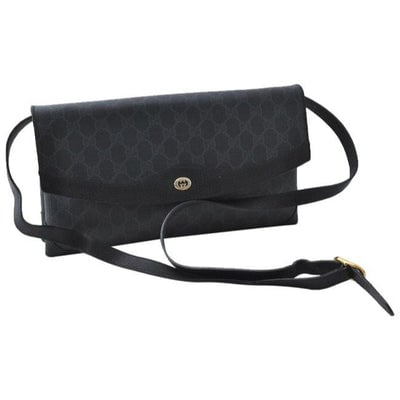 Gucci Clutch Two Way Grey On Black Guccissima Print Coated Canvas And Leather Shoulder Bag (1 of 4)