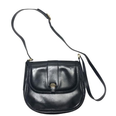 Gucci GG Supreme Classic, Black Leather, Shoulder Bag/Cross Body with an Envelope Top & Gold: *For sale is a Gucci, black leather, cross body/shoulder bag with an envelope top, gold hardware, and a longer strap! This is a great looking, classic purse from Gucci with a timeless style!This is a 