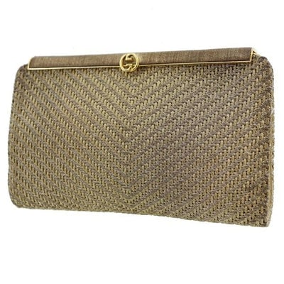 Gucci Mod Hinged Opening Clutch Style Purse: ONE OF A KIND VINTAGE GUCCI! * For sale is a rare, 1960's, AMAZING, Gucci, mod, , hinged opening, clutch style purse with a sleek linear, hinged opening, a silk lining with several pockets, and a gold