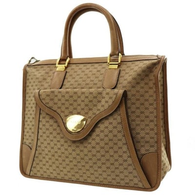 Gucci Bamboo Buckle Top Handle Bag Xl Vintage Micro Guccissima Logo Print With Front Pocket Brown (1 of 4)