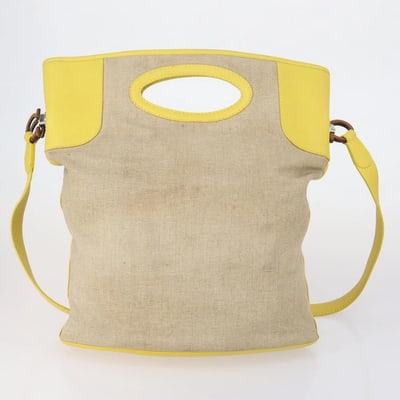 Ferragamo canvas & yellow leather XL two way tote: For sale is a Ferragamo canvas & yellow leather XL two way tote with chrome hardware, porthole handles & a removable strap. This spacious designer tote combines practical functionality with ti