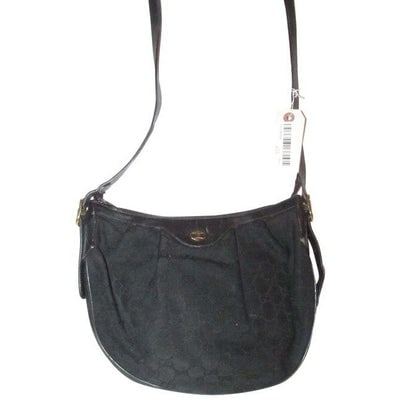 Gucci Gg Supreme Canvas And Black Guccissima Print Leather Hobo Bag: *For sale is an early Gucci Accessory Collection, 'Sukey' like style, black Guccissima print canvas and leather, hobo / cross body bag with gold hardware! It is a classic style that would be great use