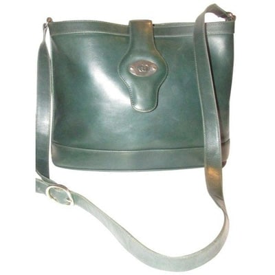 Gucci Forest Green Leather Britt Blondie Shoulder Bag Bucket Style: For sale is a RARE, Gucci, forest green leather, bucket shaped, tote/satchel style shoulder bag with a gold 'GG' emblem at the end of the leather strap that goes from the back of the bag to the front 