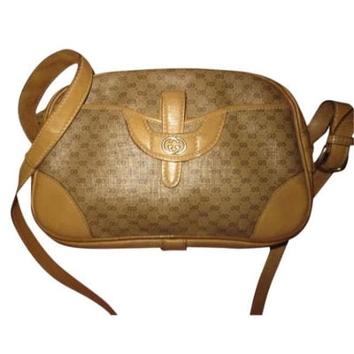 Gucci Vintage Hobo Shades Of Brown Leather Coated Canvas Cross Body Bag: For sale is a vintage, Gucci, unique, RARE, camel leather & brown small logo, coated canvas, top zip, hobo style, cross body/shoulder purse! This is the only brown purse you will ever need! You ar