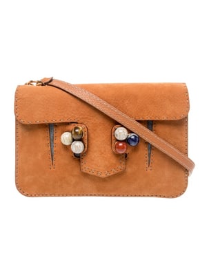 Fendi burnt orange selleria suede Rockstud F6 Secret Code cross body: Description:Fendi Crossbody BagFrom the 2008 CollectionBrown/burnt orange SuedeRockstud Accents & SelleriaGold-Tone HardwareSingle Adjustable Shoulder StrapStudded AccentsCanvas Lining &