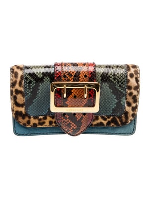 Burberry House Check Patchwork Buckle Clutch/Cross body: For sale is a Burberry House Check Patchwork Buckle Clutch Burberry Clutch/Cross body Green blue Python Leather Orange/black Python Leather Gold-Tone Hardware Ponyhair Trim Single Adjustable Shoulder 