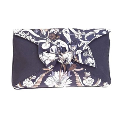 Gucci Garden Souvenir Positano Floral Print Style Purse Blue Silk Clutch: ONE OF A KIND VINTAGE GUCCI! For sale is a RARE, Gucci, Positano style, navy, grey, brown, green, and black floral print silk, rectangular, clutch style purse with an envelope flap top, a hidden snap 
