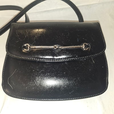 Gucci black glossy leather 'Skinny Horse-bit' style purse (1 of 4)