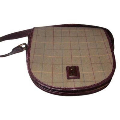 Burberry Vintage Pursesdesigner Purses Ox Bloodbrown Leather And Early Multi Color Plaid Fabric Shou (1 of 4)