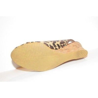 Stuart Weitzman Leopard Leather Cork Wedge Sandals - 3