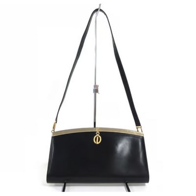 1960s mod, Dior, navy blue leather, two-way style with a hinged top with a latch snap closure, bold,: For sale is a 1960s mod, unique, Christian Dior, navy blue leather, two-way style- shoulder purse or clutch with a hinged top with a latch snap closure, bold, gold Dior accents, and a removable strap!