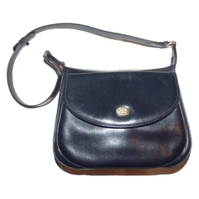 Gucci Top Handle Kelly Style Midnight Blue Black Leather Shoulder Bag: * For sale is a Gucci, buttery soft, midnight blue/black leather, hobo style shoulder bag with the top zip, two exterior pockets, two strap settings, & a roomy interior! It is a rare version of a 