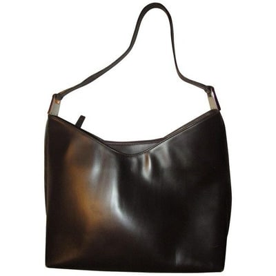 Gucci Vintage Brown Leather With V Top And Strap Shoulder Bag: * For sale is a vintage, Gucci, brown leather, V shaped, zip top, purse with bold chrome accents, and a chic, European style! It has the 1960's classic mod style Gucci is known for and would be great 