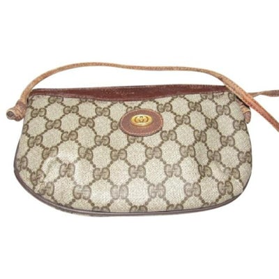Gucci Vintage Purses Navy Large G Logo Print Leather Leather Coated Canvas Cross Body: * For sale is an amazing, Gucci, brown Guccissima print coated canvas/leather, top zip, cross body/shoulder or 'sling style' bag, with two exterior pockets! A unique piece from Gucci will be the only 