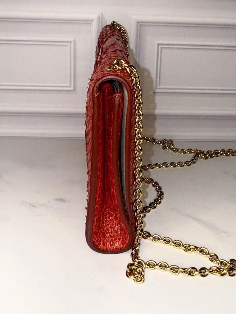 Ferragamo red python two way cross body - 9