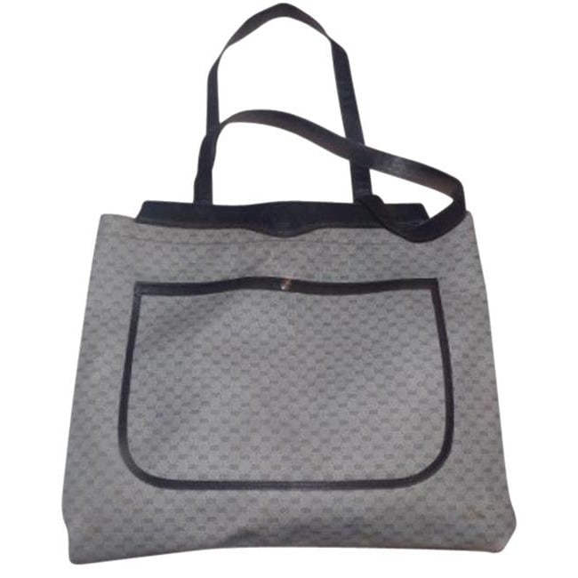 Gucci Gg Supreme Bag Guccissima Leather Coated Blue Grey Micro G Print Tote: SALE!!! SALE!!! SALE!!! SALE!!! SALE!!! SALE!!! SALE!!! SALE!!! SALE!!! SALE!!! SALE!!! SALE!!! SALE!!! For sale is a vintage, designer, Gucci, small G logo design on coated canvas and leather tote in