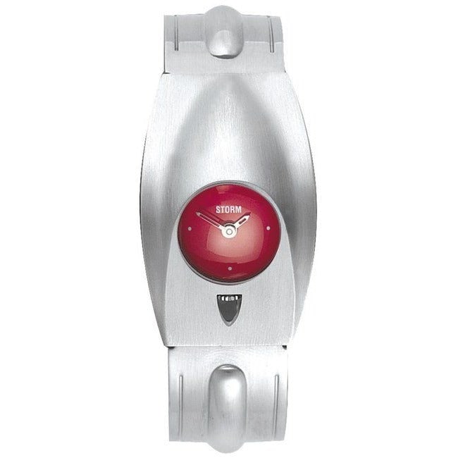 Storm Enterprise Chrome Red Stainless Style Face Watch: For sale is a NWT Storm of London, 'Enterprise' style watch from the 1990's. It is made of brushed and polished, stainless steel watch with a round, red face, sapphire crystal, and simple silver dots 