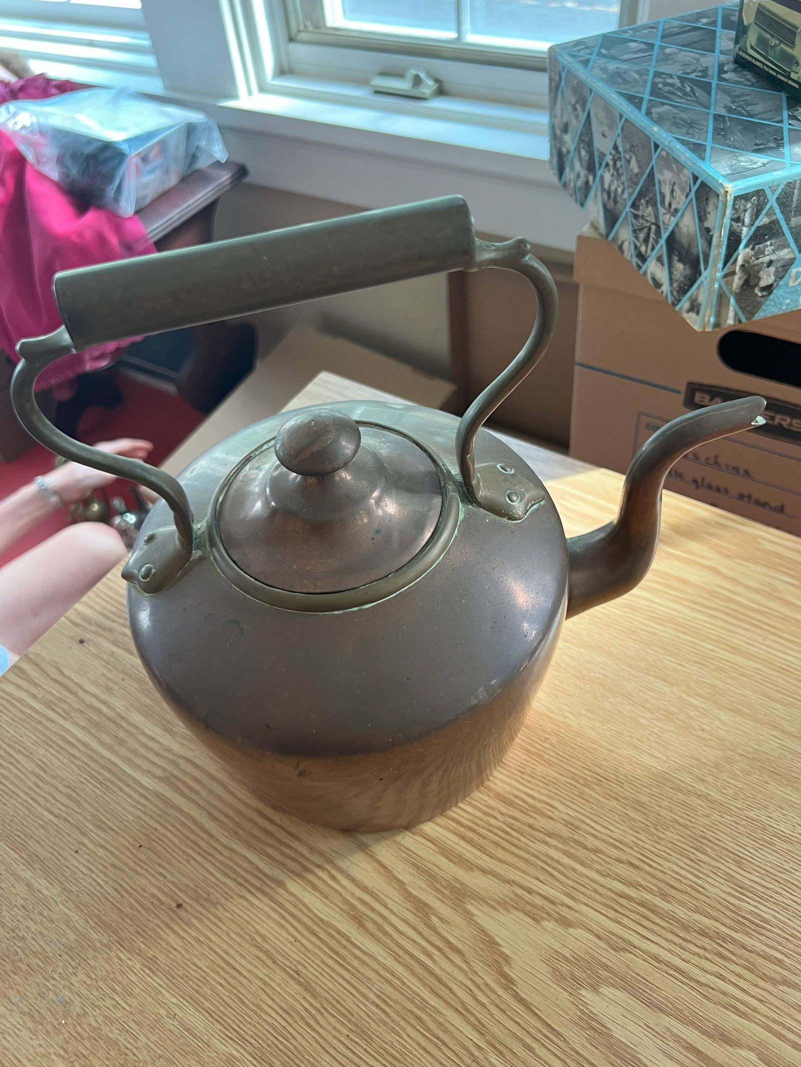 Vintage copper tea kettle: Vintage copper tea kettle