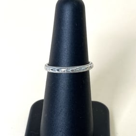 18k White Gold Band Size 5.5 Engraved