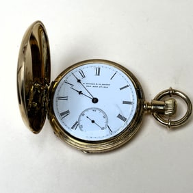 Incredible Antique E. Howard Boston 18K Yellow Gold V Series Pocket Watch, Circa 1873
