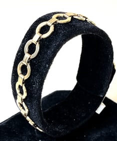 14K Yellow Gold Linked Circle Chain Bracelet