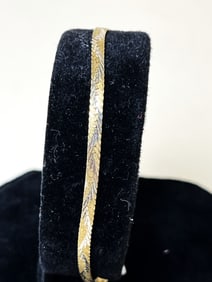 14K Dual Tone White & Yellow Gold Bracelet