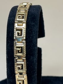 14K Yellow Gold Greek Lock & Key Bracelet