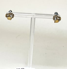 14K Yellow Gold & Diamond Heart Earrings