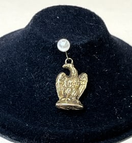 14k Yellow Gold Masonic Eagle Charm