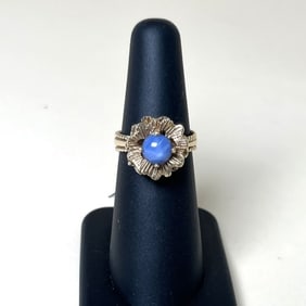 14k Yellow Gold Violet Sapphire  In Stunning Setting Size 5.25