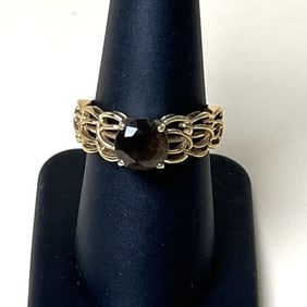 14k Yellow Gold Smokey Topaz Ring Size 8