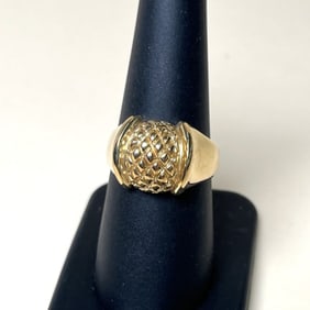14k Yellow Gold Lattice Design Yellow Gold Size 8