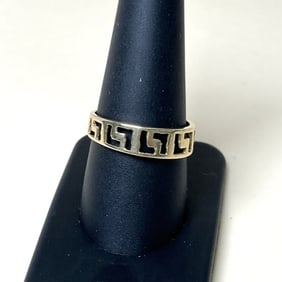 18k Yellow Gold Greek Key Ring Size 9.5
