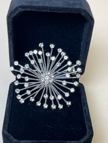 18k White Gold Italian Brooch