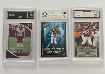 Graded Football Cards (Chase Young, Luke Kuechly, Tua Tagovailoa)