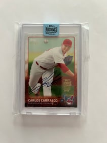 Signed Carlos Carrasco Baseball #08/99 Card
