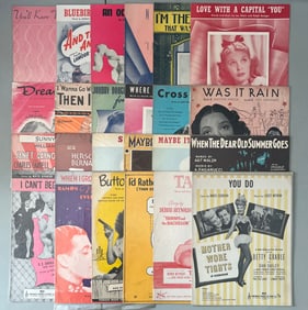 A Lot of 24 Vintage Music Sheets