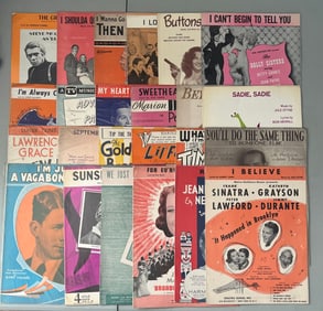 A Lot of 24 Vintage Music Sheets