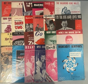 A Lot of 24 Vintage Music Sheets