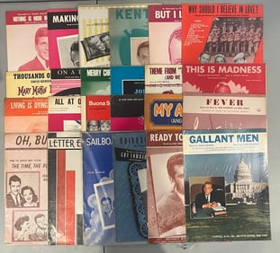 A Lot of 24 Vintage Music Sheets