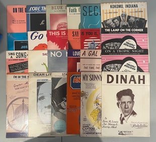 A Lot of 24 Vintage Music Sheets