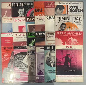 A Lot of 24 Vintage Music Sheets