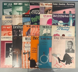 A Lot of 24 Vintage Music Sheets